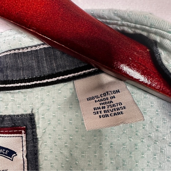 Thread & Cloth Button Up Textured Short Sleeve Collared Lightweight Blue XL - Picture 7 of 11